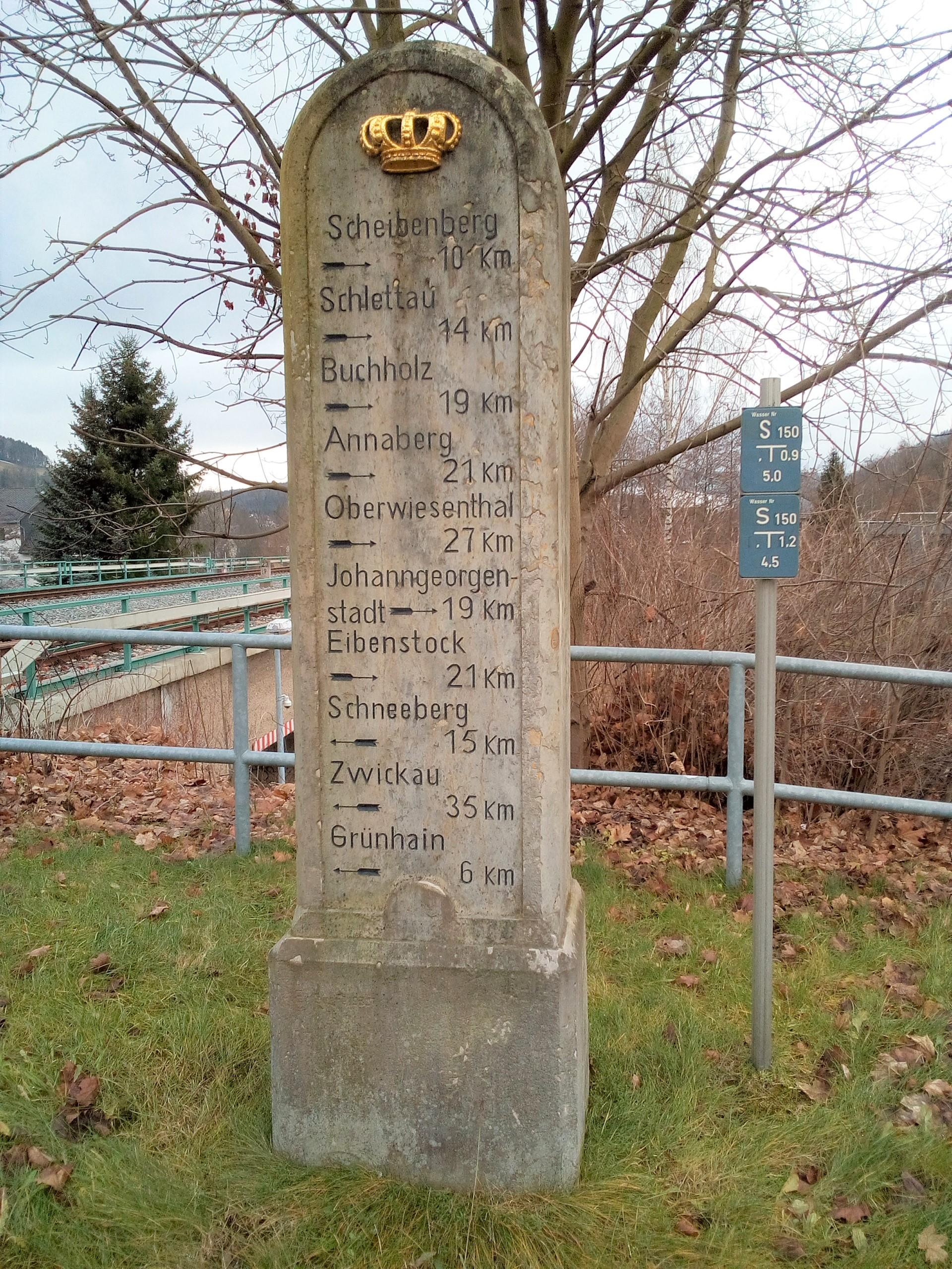 Königlich-Sächsischer Meilenstein Schwarzenberg